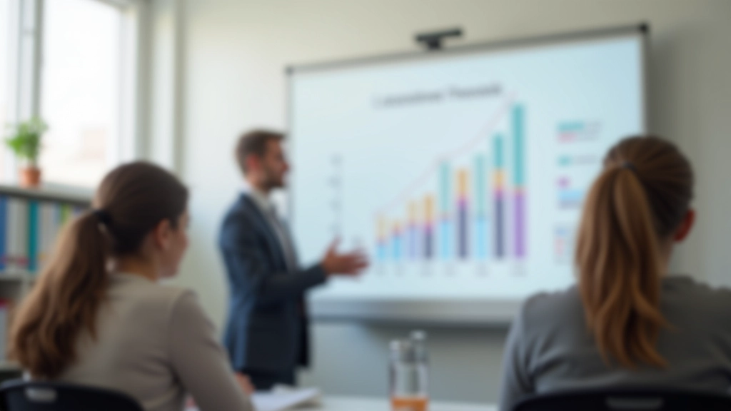 Lektor vysvětluje financím mladým studentům