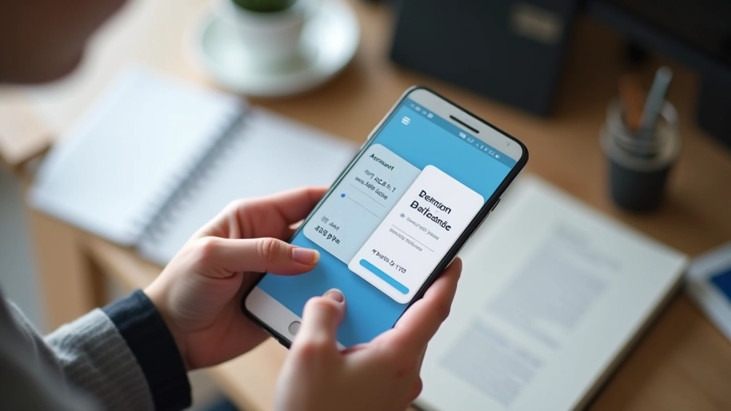 Mobilní bankovnictví na chytrém telefonu s přehledem účtu a spořicího cíle