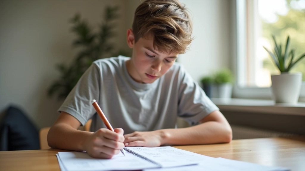 Teenager soustředěně studuje své výdaje se zamyšleným výrazem