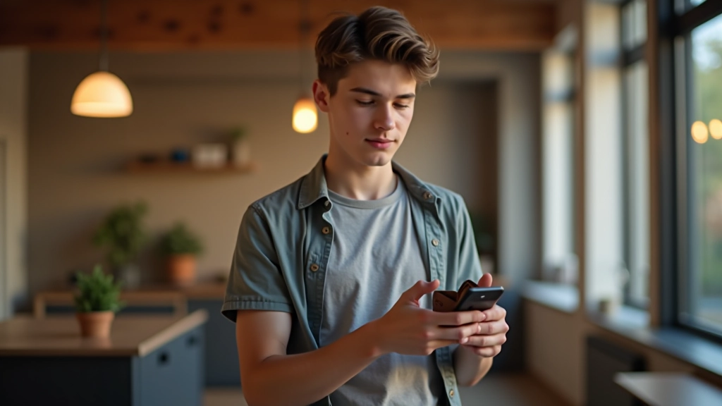 Mladý teenagerský chlapec držící peněženku s penězi